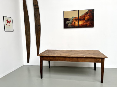 Table de ferme en pin des années 50, vue 26