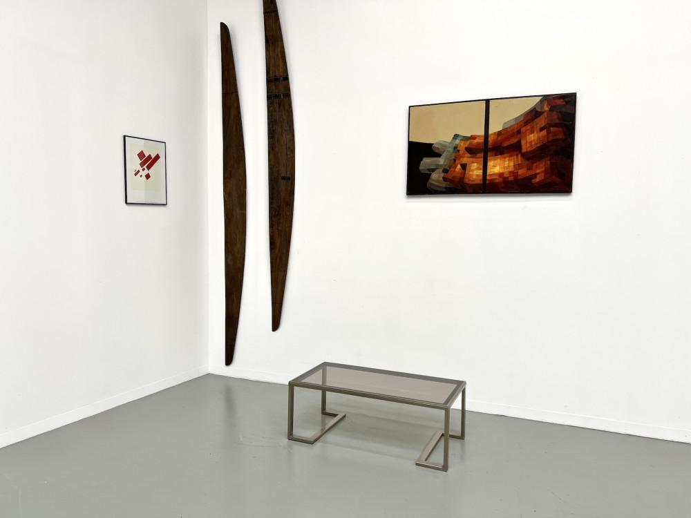 Table basse moderniste, circa 1970, vue 1