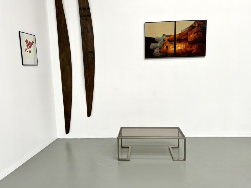Table basse moderniste, circa 1970, vue 2