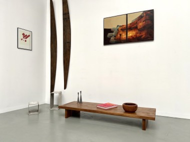 Table basse en chêne massif, DLG Pierre Chapo, années 1950, vue 1