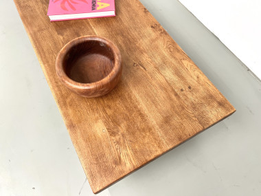 Table basse en chêne massif, DLG Pierre Chapo, années 1950, vue 7