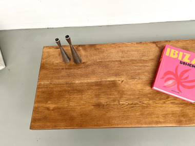Table basse en chêne massif, DLG Pierre Chapo, années 1950, vue 9