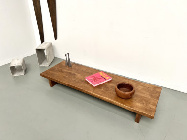 Table basse en chêne massif, DLG Pierre Chapo, années 1950, vue 17