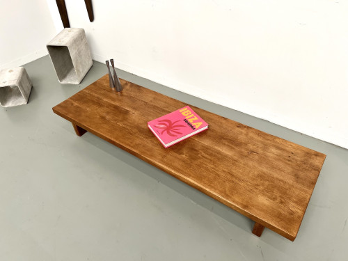 Table basse en chêne massif, DLG Pierre Chapo, années 1950, vue 19