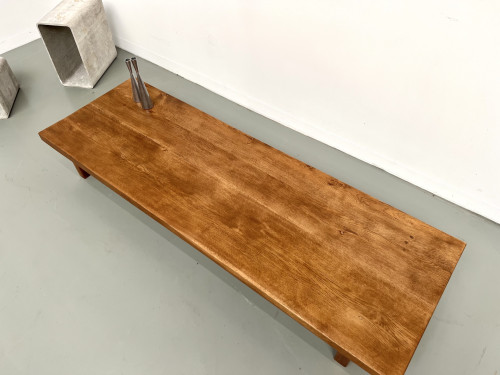 Table basse en chêne massif, DLG Pierre Chapo, années 1950, vue 20