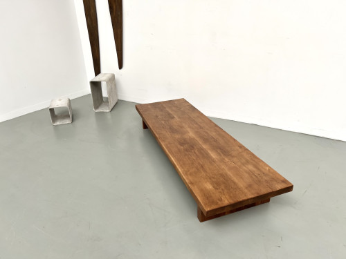 Table basse en chêne massif, DLG Pierre Chapo, années 1950, vue 22