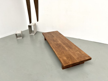 Table basse en chêne massif, DLG Pierre Chapo, années 1950, vue 22