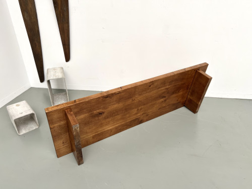 Table basse en chêne massif, DLG Pierre Chapo, années 1950, vue 27