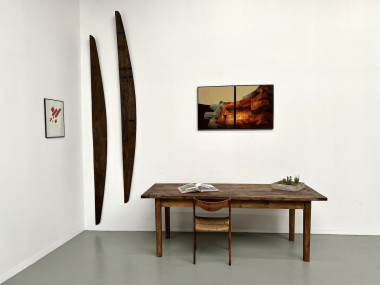 Grande table en pin massif, années 1970, vue 8