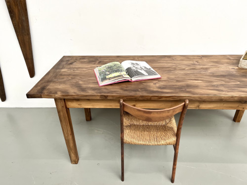 Grande table en pin massif, années 1970, vue 9
