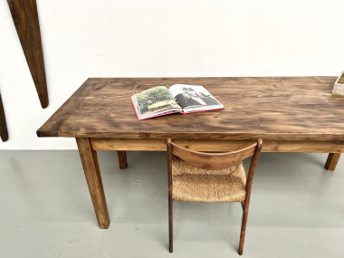Grande table en pin massif, années 1970, vue 9