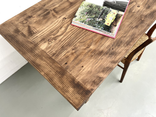 Grande table en pin massif, années 1970, vue 11