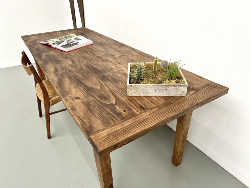 Grande table en pin massif, années 1970, vue 13