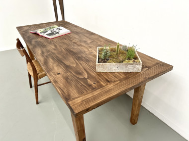 Grande table en pin massif, années 1970, vue 13