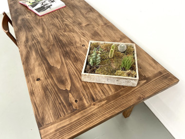 Grande table en pin massif, années 1970, vue 14