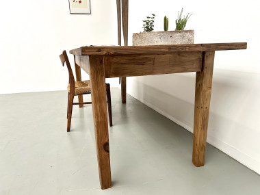 Grande table en pin massif, années 1970, vue 15