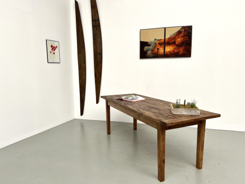 Grande table en pin massif, années 1970, vue 19