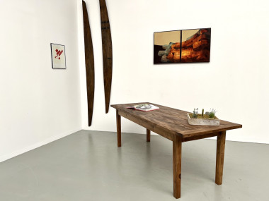 Grande table en pin massif, années 1970, vue 19