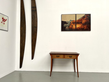 Petit bureau en bois des années 40-50, vue 16