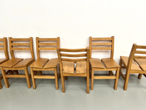 Série de 6 chaises en orme "Les Arcs", vue 6