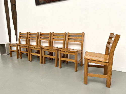 Série de 6 chaises en orme "Les Arcs", vue 9