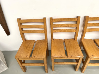 Série de 6 chaises en orme "Les Arcs", vue 14