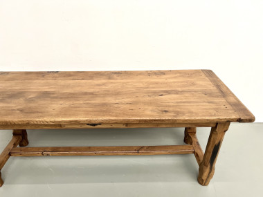 Table de ferme XIXe siècle en chêne et noyer, vue 5