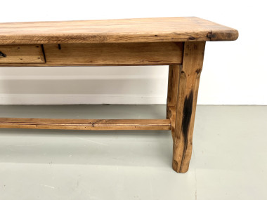 Table de ferme XIXe siècle en chêne et noyer, vue 6