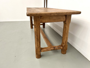 Table de ferme XIXe siècle en chêne et noyer, vue 12
