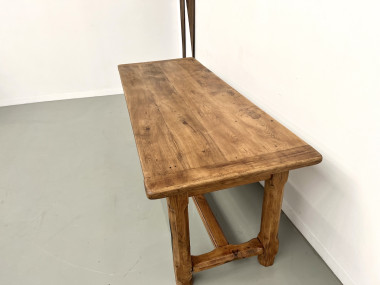 Table de ferme XIXe siècle en chêne et noyer, vue 13