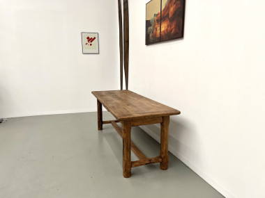 Table de ferme XIXe siècle en chêne et noyer, vue 14