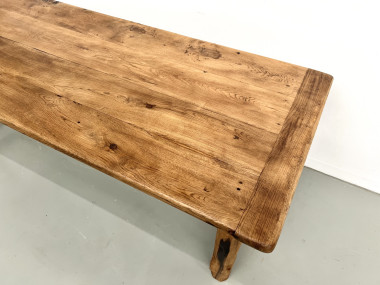 Table de ferme XIXe siècle en chêne et noyer, vue 18