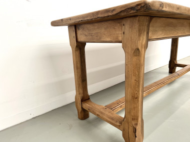 Table de ferme XIXe siècle en chêne et noyer, vue 19