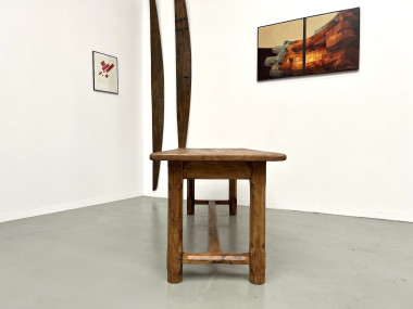 Table de ferme XIXe siècle en chêne et noyer, vue 20
