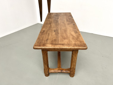 Table de ferme XIXe siècle en chêne et noyer, vue 21
