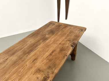 Table de ferme XIXe siècle en chêne et noyer, vue 24