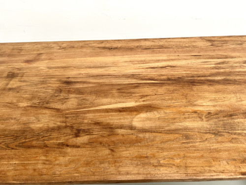 Table moderniste en pin massif – Années 70, vue 8