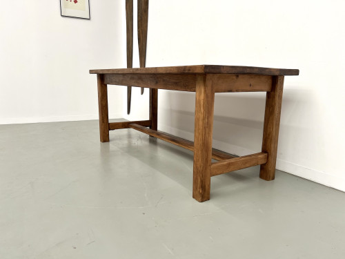 Table moderniste en pin massif – Années 70, vue 11