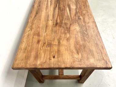 Table moderniste en pin massif – Années 70, vue 16