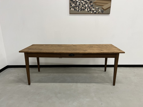 Table de ferme des années 50 en chêne et pin, vue 5