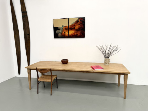 Table XXL en chêne et châtaignier massif, vue 1