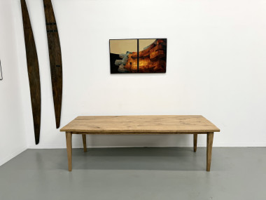 Grande table de salle à manger en chêne massif, au format XXL., vue 3