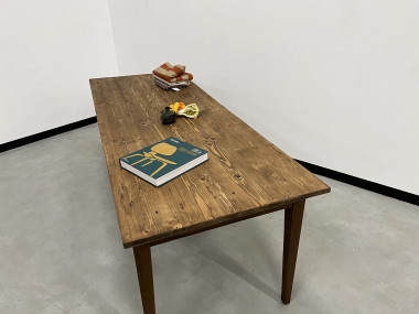 Table de ferme des années 50 en chêne et pin, vue 19