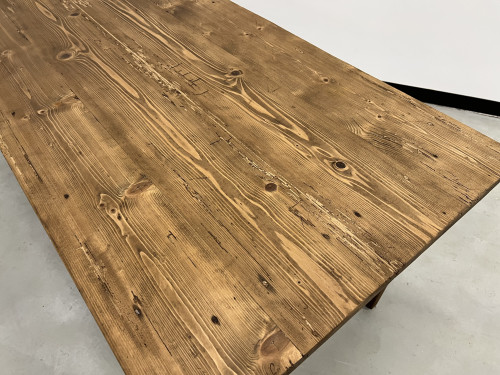 Table de ferme des années 50 en chêne et pin, vue 20