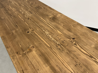 Table de ferme des années 50 en chêne et pin, vue 21