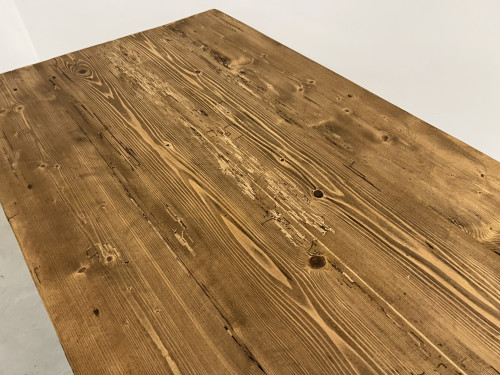 Table de ferme des années 50 en chêne et pin, vue 22