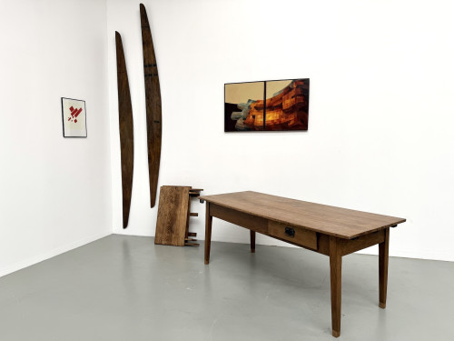 Table de ferme ancienne en chêne massif à rallonges, vue 21