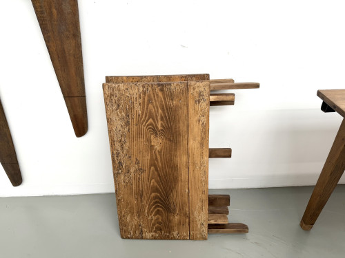 Table de ferme ancienne en chêne massif à rallonges, vue 22