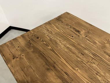 Table de ferme des années 50 en chêne et pin, vue 23