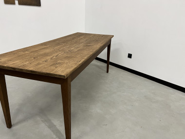 Table de ferme des années 50 en chêne et pin, vue 24